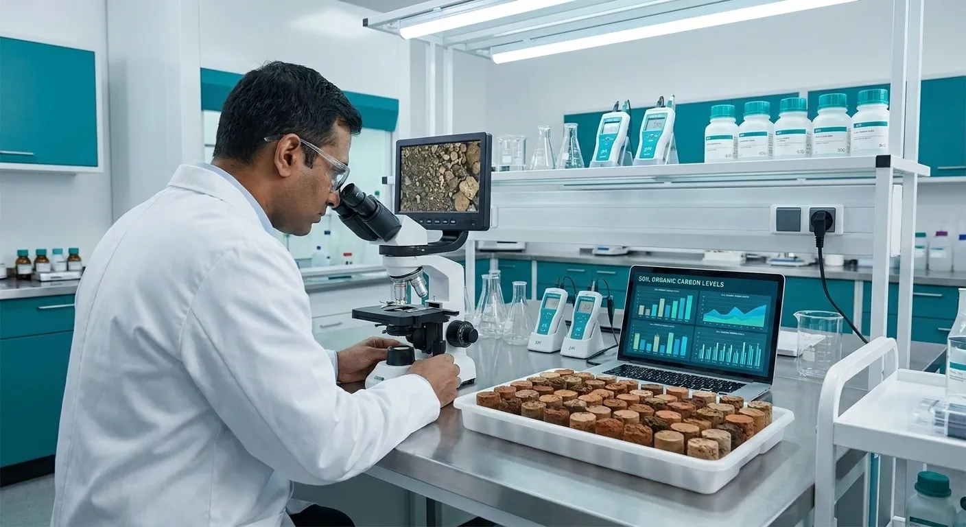 soil testing laboratory analysis samples organic carbon measurement equipment