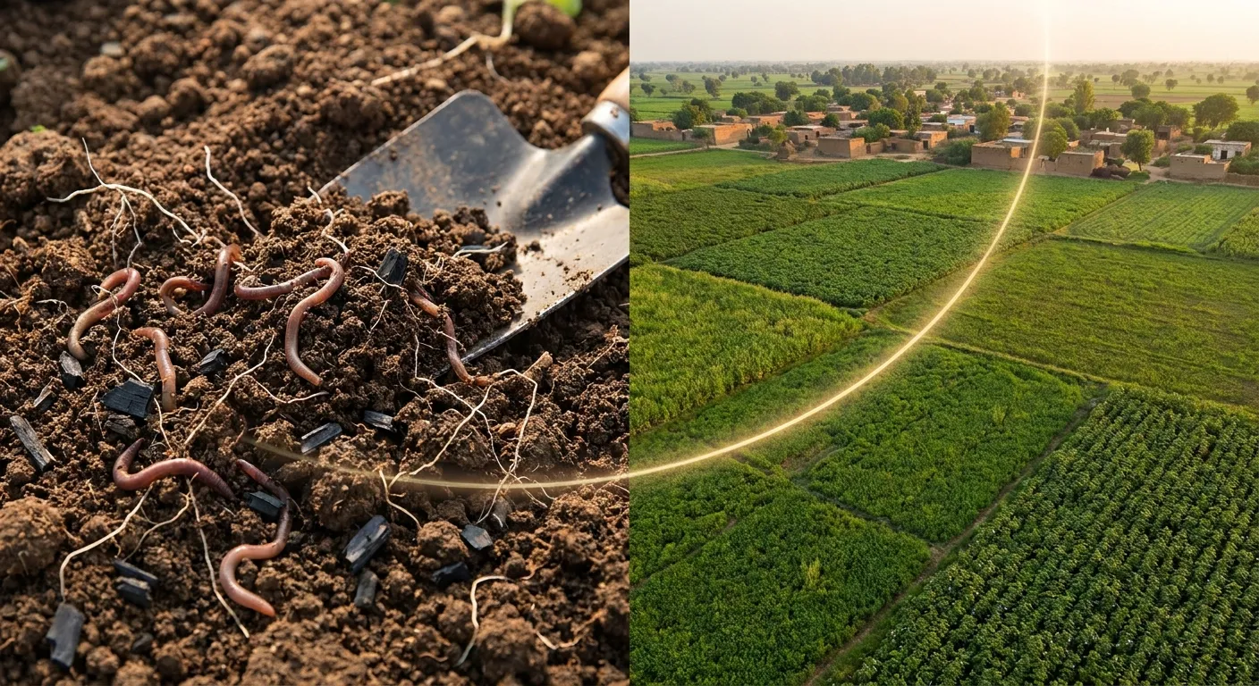 soil testing carbon sequestration regenerative cotton farm biochar supply chain India