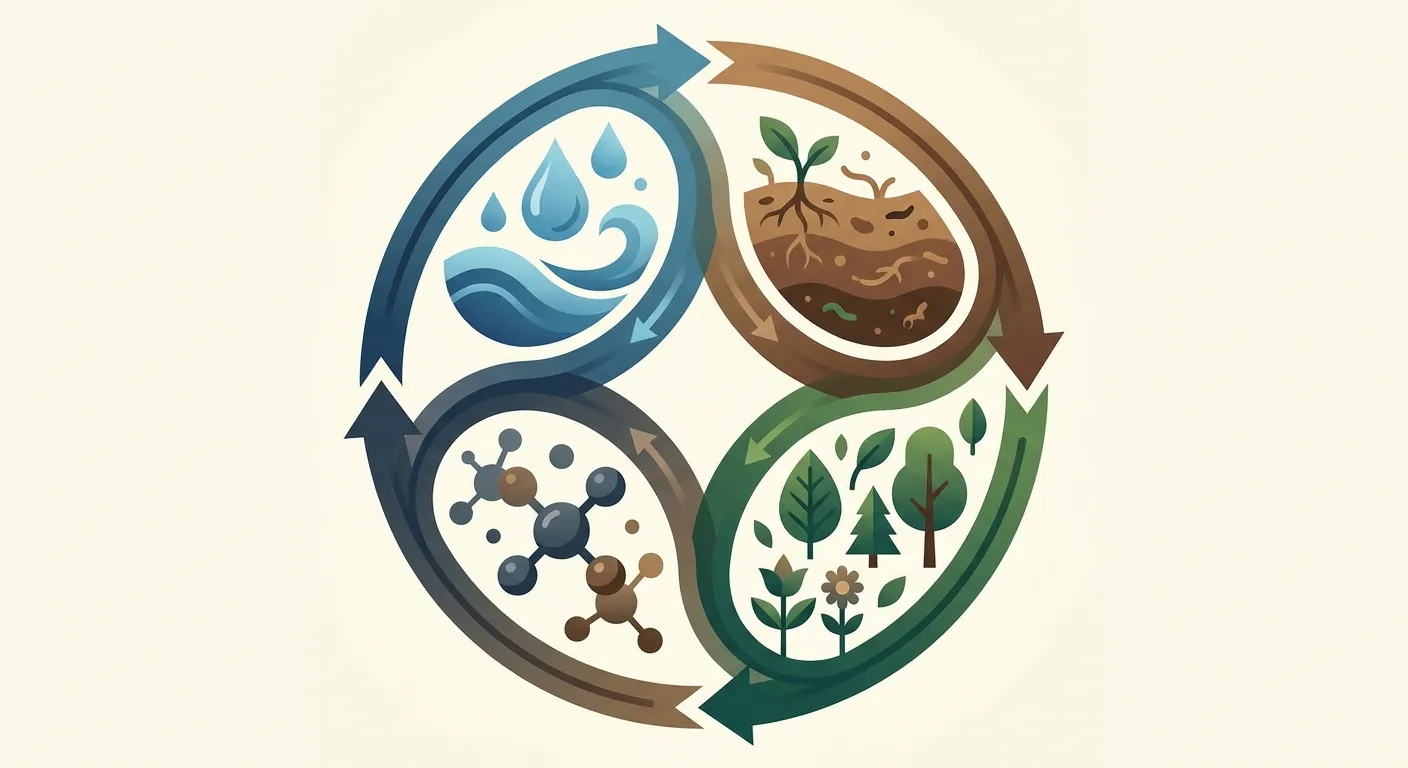 water management carbon neutral regenerative agriculture circular ecosystem diagram