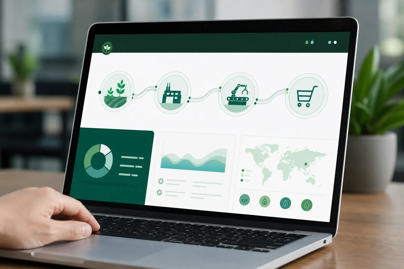 Digital supply chain traceability dashboard used in sustainability as a service model implementation