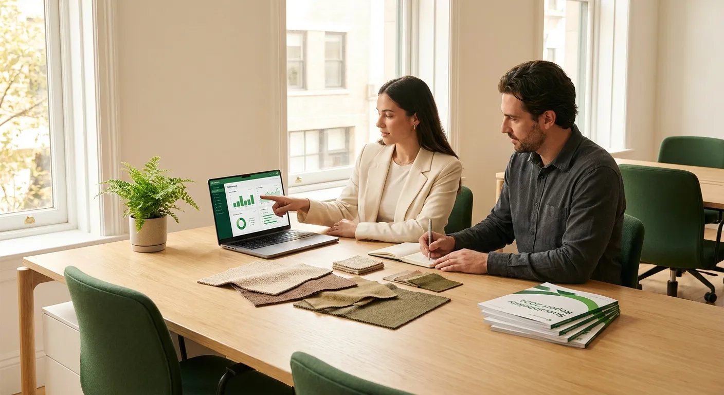 sustainability consultant helping fashion brand team with carbon accounting and scope 3 reporting