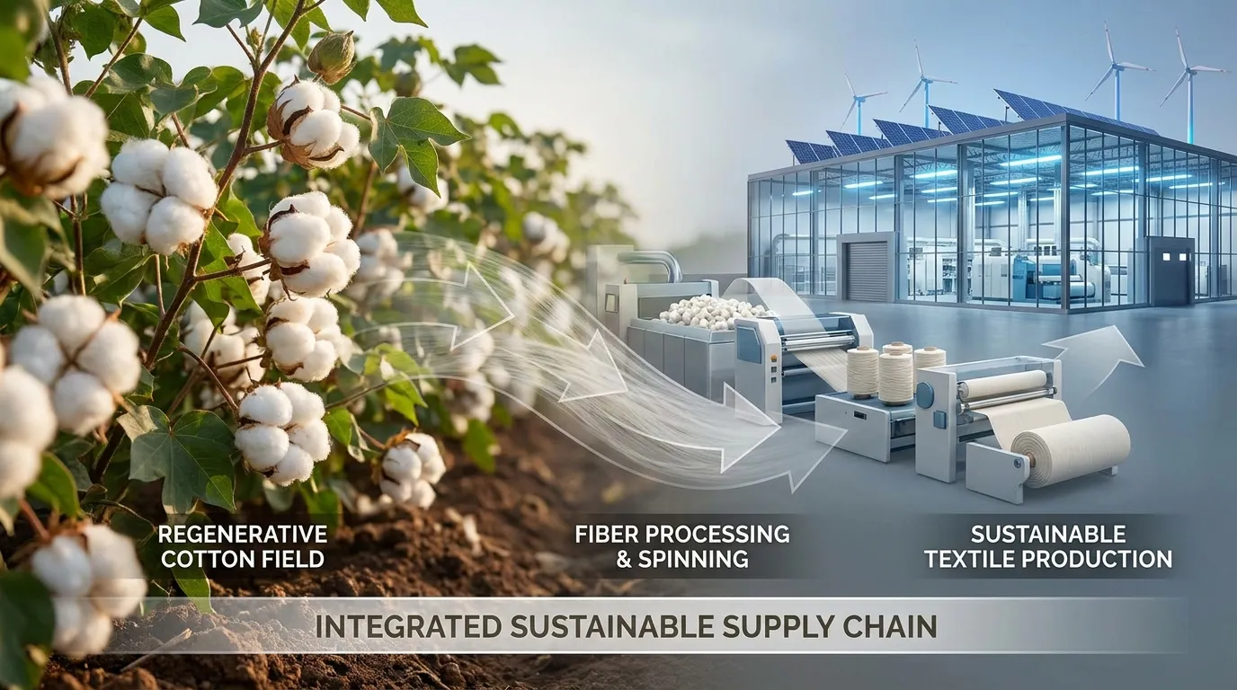 Regenerative cotton farming connected to sustainable textile supply chain and climate policy goals