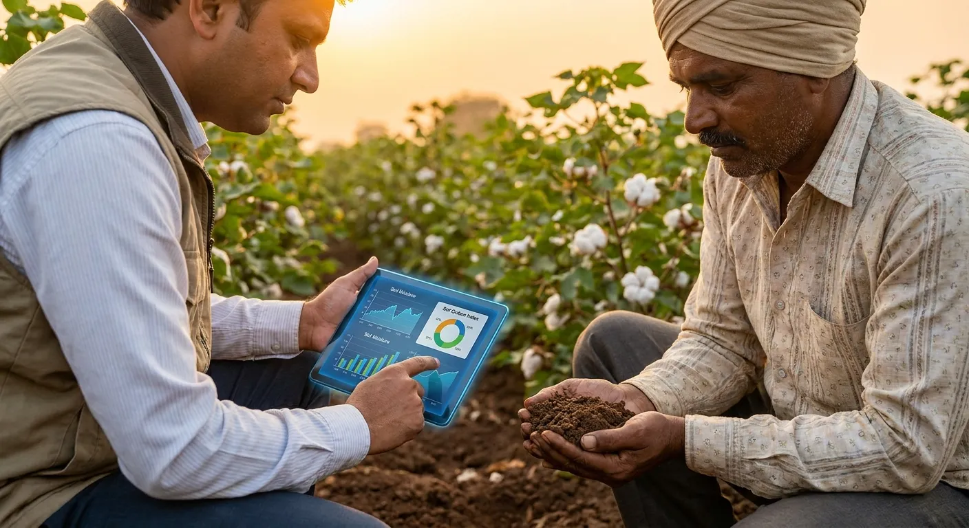 supply chain transparency through soil testing and regenerative agriculture data collection on Indian cotton farm