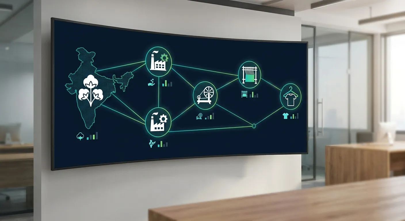 supply chain transparency digital traceability dashboard showing regenerative cotton supply chain data flow