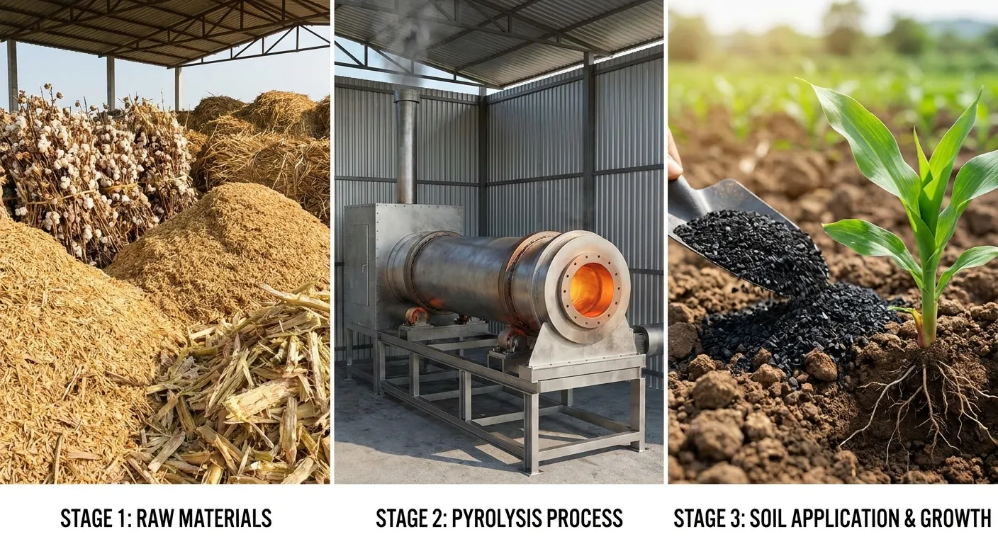 biochar production from agricultural residues for carbon footprint reduction