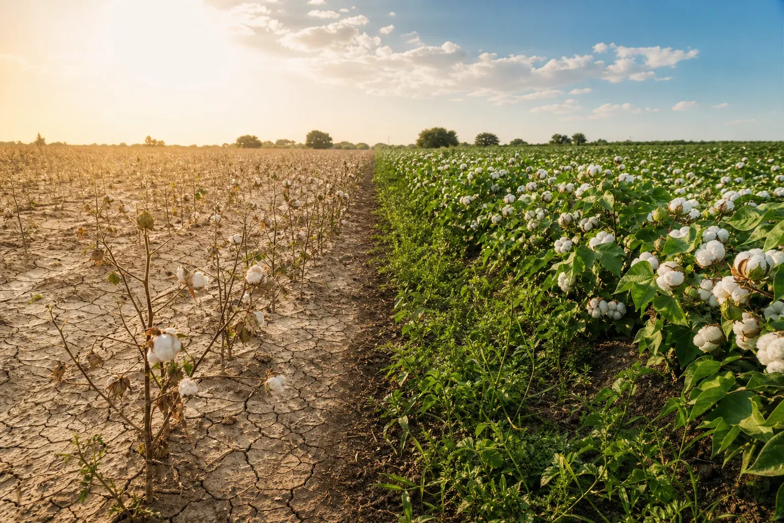 Split-field comparison of a degraded conventional cotton field and a healthy regenerative cotton field in India