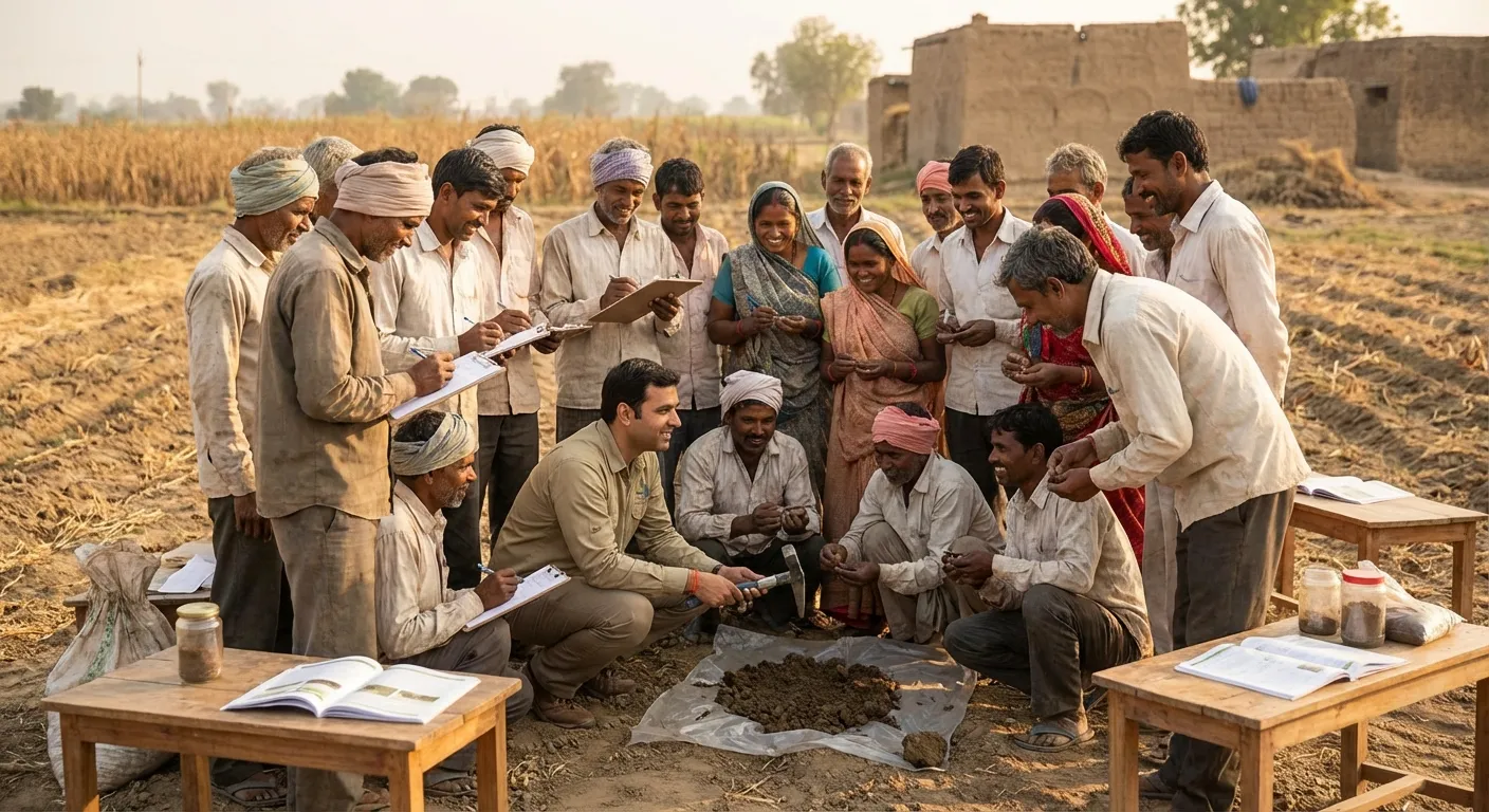 Collaborative farmer training session demonstrating regenerative agriculture capacity building approach