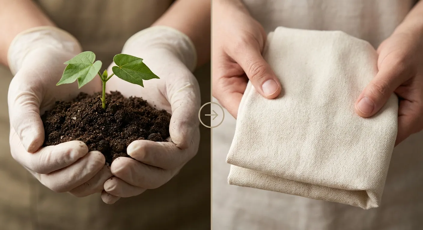 Supply chain connection from regenerative cotton farming to sustainable textile production