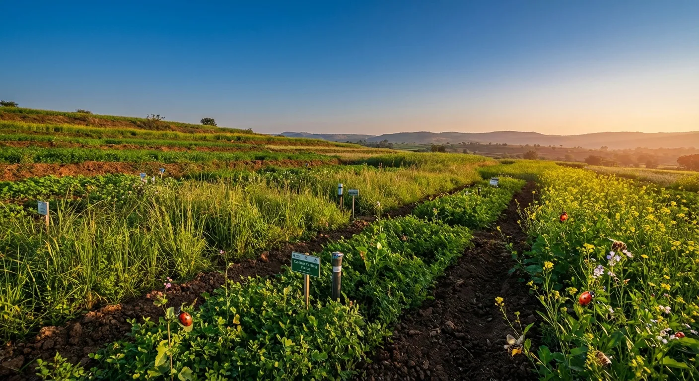 Thriving regenerative agriculture field showing successful implementation and soil health improvement
