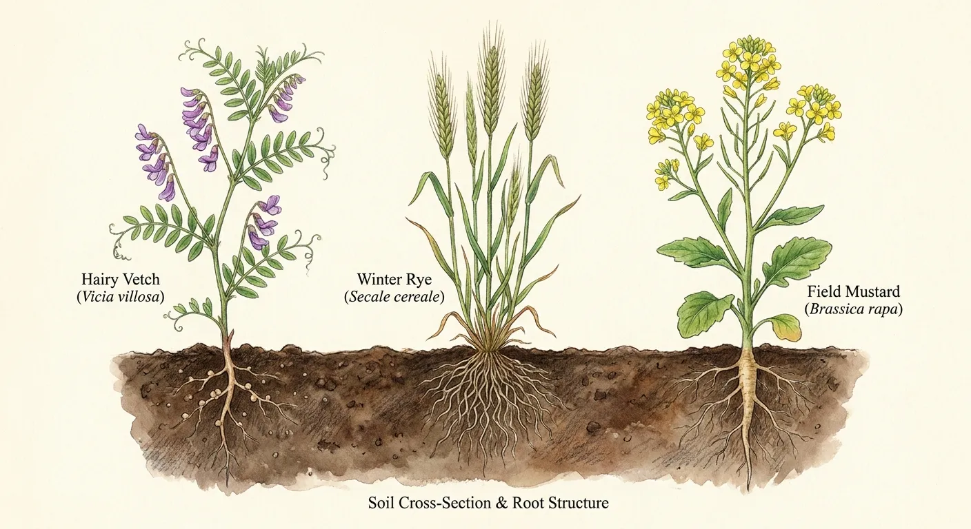 Comparison of cover crop species for Indian regenerative agriculture including legumes and grasses